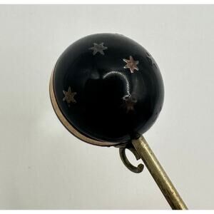Antique Victorian 1870s Pique "faux" tortoise shell 14kt gold inlay stick pin